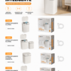 Lixeira Smart Discove com Sensor e Recarregável USB – 12L, 14L ou 16L