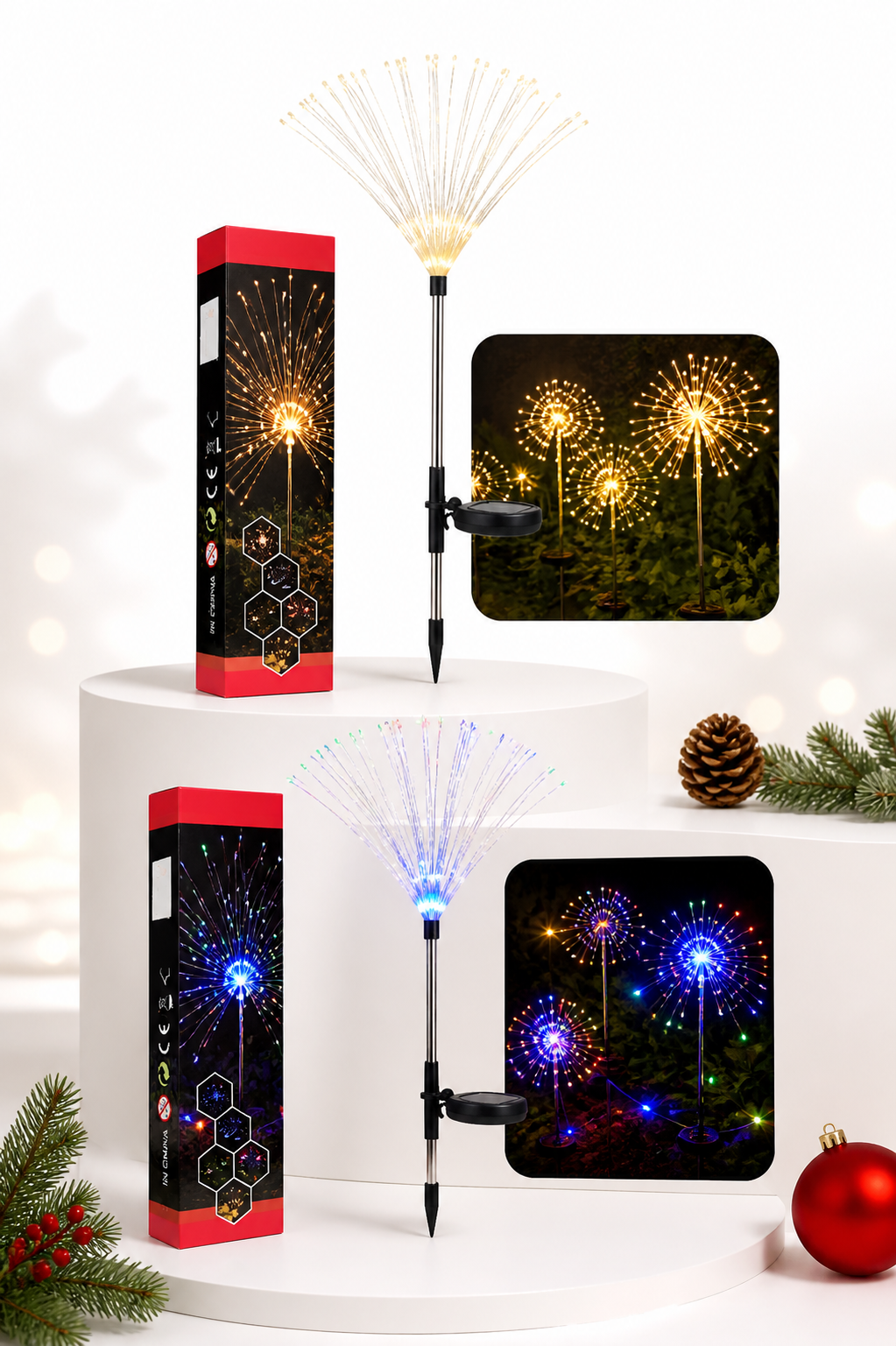 Luminária Solar de Jardim Fireworks Discove – 120 LEDs (Série N08)